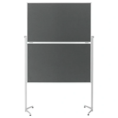 Bild av magnetoplan Moderationstavla vikbar filt med hopfällbara ställfötter, inklusive fasta löprullar hopfällbar 120 x 150 cm GRÅ