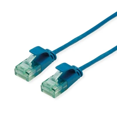 Bild av ROLINE RM UTP DataCenter Patchkabel Kat.6A (klass EA), smal, blå, 1 m