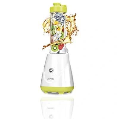 Bild av Glass Blender, mélangeur personnel avec 2 bouteilles de 600 mlSmothie, sans BPA 250W MPM MBL 20 Blanco/Verde 14315