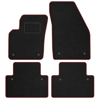 Bild av M MOTOS Standard bilmattor av velour för Volvo V50 2004 2012 Standard, Vävd, Röd Upplev ny körkomfort med en uppsättning golvmattor i till din bil.