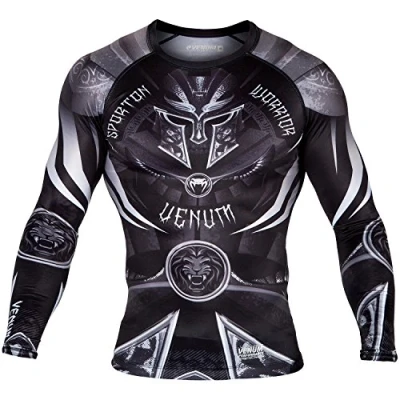Bild av Venum herr gladiator 3.0 långa ärmar Rashguard, svart/vit, XL