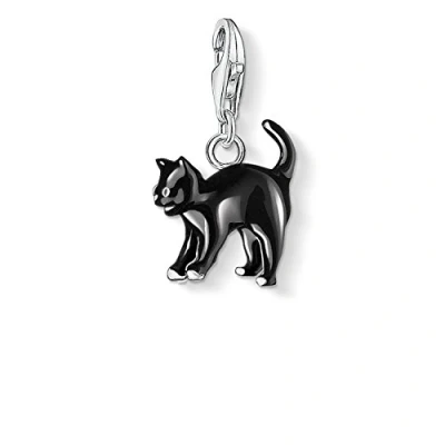 Bild av Thomas Sabo Dam berlock katt svart klubb 925 sterlingsilver 0701 007 11, Emalj, Ingen ädelsten