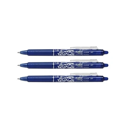 Bild av Pilot Frixion Clicker 0,7 mm spets raderbar bläck gel penna tatuering design blått (förpackning med 3) levereras löst