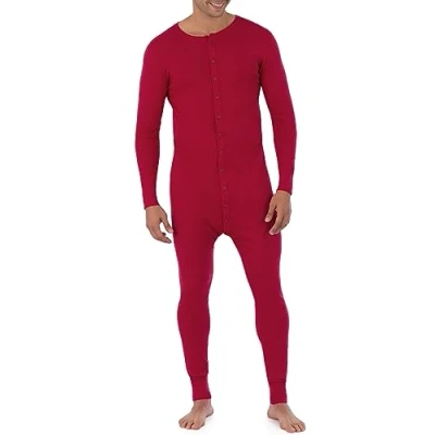 Bild av Fruit of the Loom herr premium termisk Union Suit pyjamasbotten, Röd, L
