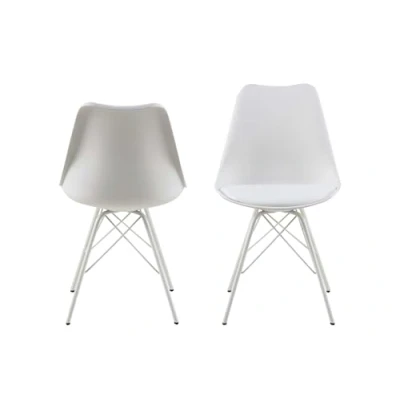 Bild av AC Design Furniture Emanuel matstol, konstläder, vit, L: 54 x B: 48,5 H: 85,5 cm