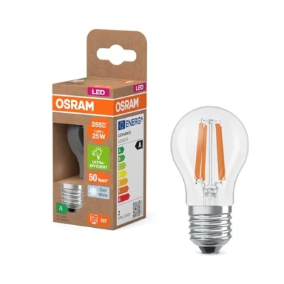 Bild av OSRAM LED filamentlampa droppe E27 1,2W glödtråd 4000K 255lm