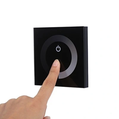 Bild av LED Dimmer Enfärgad Touch Panel Väggbrytare Kontrollenhet DC 12V 24V Strip Light(Svart)