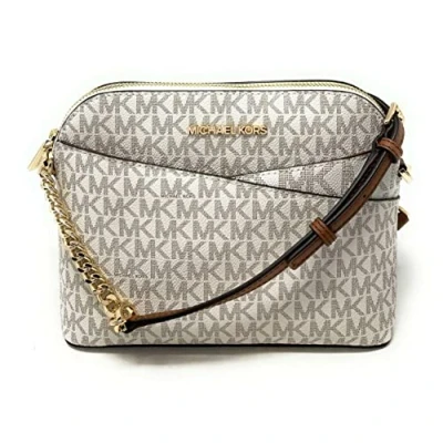 Bild av Michael Kors Jet Set Medium Crossbody läderhandväska, Vanilj, Small