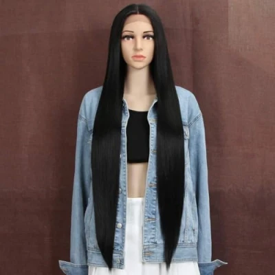 Bild av Style Icon Syntetiska peruker spets framsida wigs 93 cm lång rak peruk för kvinnor