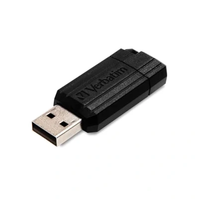 Bild av Verbatim PinStripe USB minne 8 GB, 2.0, minnen, för bärbar dator Notebook Ultrabook TV bilradio, 2.0 sticka, datasticka med skjutmekanism, svart