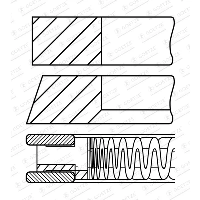 Bild av GOETZE ENGINE 08 438400 00 Jeu De Segments Pistons 94 TOYOTA: Land Cruiser Prado 120, RAV4 III SUV, HILUX 3 Pick up
