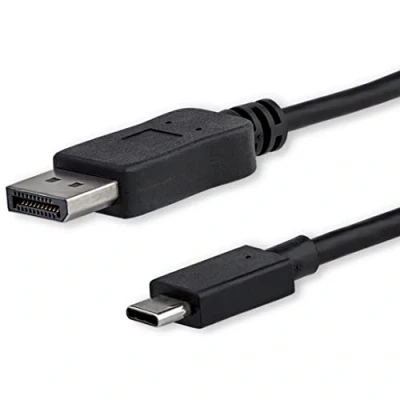 Bild av StarTech.com 1 m USB C till DisplayPort 1.2 kabel 4K 60Hz DP adapterkabel/videoadapter HBR2 gammalt läge på monitor videokabel Thunderbolt 3 kompatibel svart