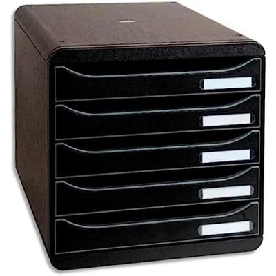 Bild av Exacompta Ref 309714D BIG BOX PLUS ECOBlack skrivbordslåda set 5 x 43 mm lådor, lämplig för A4+ dokument, 347 278 271 mm, 100% återvunnen plast svart