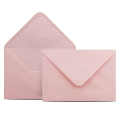 Bild av 100 kuvert DIN C6 rosa 11,4 x 16,2 cm med g/m² våtlimning, spetsig klaff utan fönster Colours 4 you