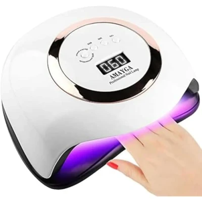 Bild av UV nageltorkarlampa, AMAYGA 168 W professionell nageltorktumlare med automatisk sensor, LCD skärm, 4 timer 10/30/60/99S, skärm för alla geler
