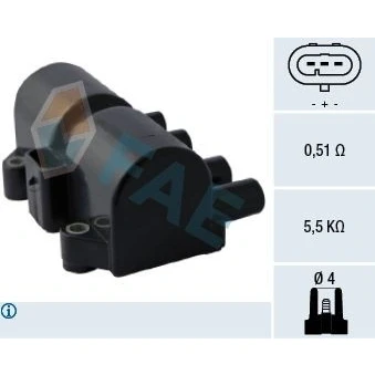 Bild av Tändspole, chevrolet,daewoo,opel, 25182496, 4805507, 4D0611775A, 4D0611775B, 8 01104 039 0, 93363483, 96253555, 96566260, AM0416460, JE0