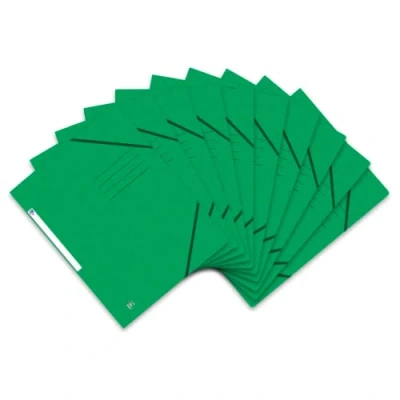 Bild av Oxford Top File + hörnspännarmapp A4, extra stark av kartong, grön, 10 pack