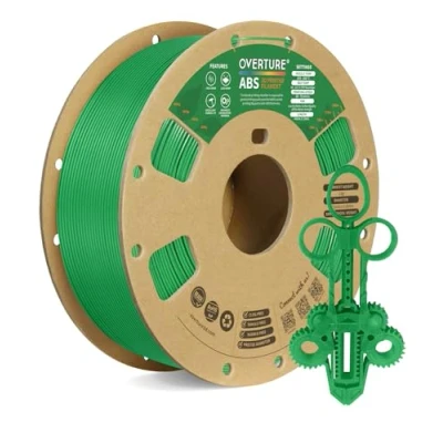 Bild av OVERTURE ABS Filament 1,75mm, 1 kg spole (2,2 lbs), 3D skrivarfilament, dimensionsnoggrannhet +/ 0,02 mm, passar de flesta FDM skrivare(Grön)