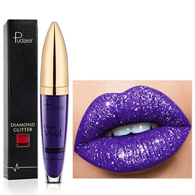 Bild av 18 färger Diamond Glitter Lipgloss Lipstick flytande läppstift matt glans, läppglans långvarig non stick slät och bekväm (13)