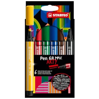 Bild av STABILO Pen 68 MAX 768/06 21 Tuschpennor, Flerfärgad, 6 stycken