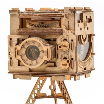 Bild av IDventure Cluebox PRO Sherlocks Photocamera: pusselbox Escape Room spel knipigt 3D träpussel unika pusselspel brainteaserbox för vuxna och sekventiellt pussel