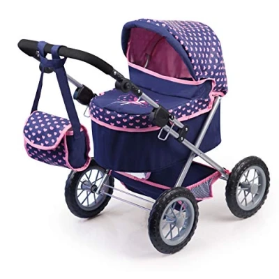 Bild av Bayer Design 13052AA Trendy dockvagn, justerbart handtag, väskan, mörkblå, älva