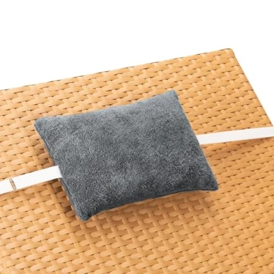 Bild av Jemidi Nackkudde kudde för solstol och trädgårdsstol, 20 x 30 cm frotténackstöd, med justerbar rem överdrag, avtagbar