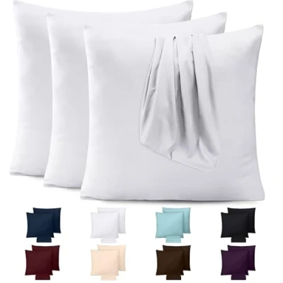 Bild av Utopia Bedding örngott 50 x set om 4 av 100 % borstad mikrofiber med kuvertstängning vik , bleknings och smutsavvisande vit