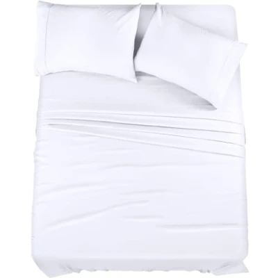 Bild av Utopia Bedding 4 st mikrofiber sänglakan set (vit, full)