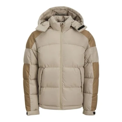 Bild av JACK&amp;JONES JCOAERO Pufferjacka för män, Crockery/detalj: petrified ek blockering, XS, XS