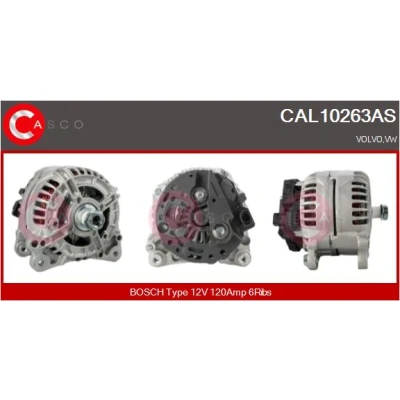 Bild av CASCO CAL10263AS Generator 12V 120A VOLVO: V70 2, S60 I, VOLKSWAGEN: TRANSPORTER 4, 4 Bus, Bora Sedan