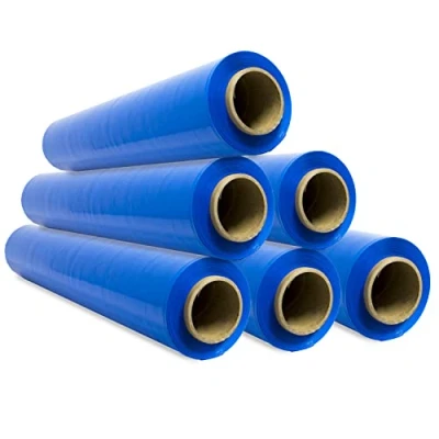 Bild av Elastisk förpackningsfilm, blå plastfilm för förpackning, plastrulle transport och flyttskydd, rulle 50 cm upp till 400 m töjbar offituria (blå, 6 stycken)