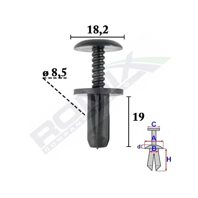 Bild av ROMIX C70625 Clip, enjoliveur CITROËN: Jumpy III MPV, C4 I 3/5 portes, II Van, FIAT: Ducato Сamion à Plateau / Сhâssis