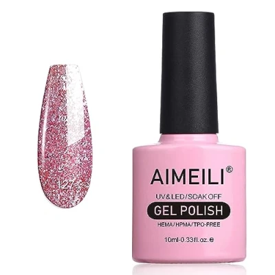 Bild av AIMEILI Soak Off UV LED gel nagellack skimmer Rosa Multiflora (127) 10 ml