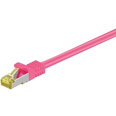 Bild av Pro RJ45 patch cord CAT 6A S/FTP (PiMF) 500 MHz with 7 raw cable magenta Rosa 0.25 meter