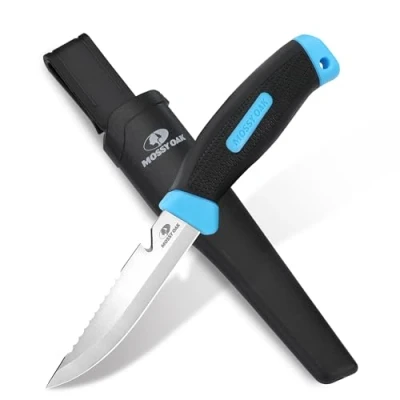 Bild av Mossy Oak Campingkniv och marschkniv, rostfritt stål fast bladkniv med slitstarkt fodral, perfekt för utomhusbruk