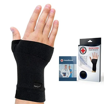 Bild av Dr. Arthritis Handledsstöd med koppargarn designat av läkare ortopediskt armband för vänster och höger handled handledsband karpaltunnel, tendinit rhizoartros (enkelpack, storlek L)