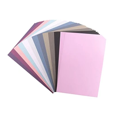 Bild av Vaessen Creative 2927 304 Florence Cardstock papper, färgblandning vinter, 216 gram/m², DIN A4, 60 stycken, textur, för scrapbooking, korttillverkning, stansning och andra pappershantverk, multi