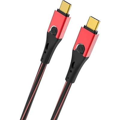 Bild av Oehlbach USB Evolution CC högkvalitativ kabel 3.1 C till SPOFC, PVC hölje laddnings och datakabel svart/röd 1 m