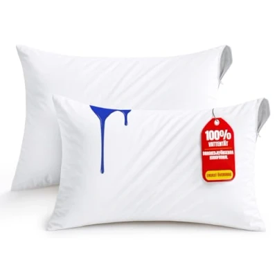 Bild av Utopia Bedding Kuddskydd Vattentätt 50x70 cm (Set med 2) Dragkedja, Kuddfodral, Oeko TEX Certifierad Kuddöverdrag