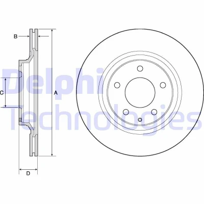 Bild av DELPHI BG4693C Disque de frein 302 18 5 ventilé revêtu non traité sans roulement roue, bague ABS MAZDA: RX 8
