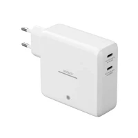 Bild av Deltaco USB C wall charger with built in power bank and GaN technology 9600 mAh White