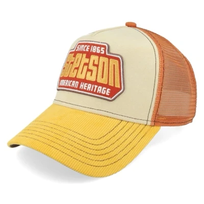 Bild av Stetson Since 1865 Brickstone Trucker Keps Herrar basebollkeps meshkeps Vinter Höst Vår Sommar One Size beige rost
