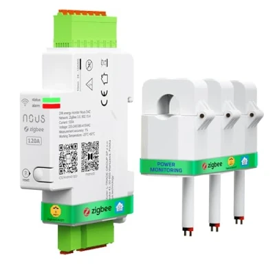 Bild av NOUS D4Z Energimätare ZigBee 120A inkl. 3 fasanslutningar/ZigBee 3.0