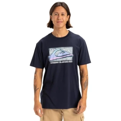 Bild av Quiksilver Retro Fade SS kortärmad T shirt herr svart S, Mörk marinblå, S