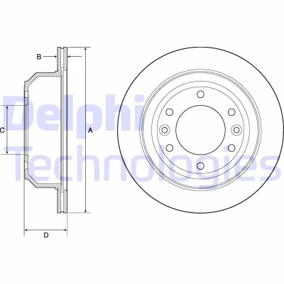 Bild av DELPHI BG4692C Disque de frein 324 18 6 ventilé revêtu non traité sans roulement roue, bague ABS HYUNDAI: H 1 Cargo, Travel