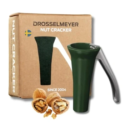 Bild av Drosselmeyer design nötknäppare effektiv för alla storlekar av nötter minimal ansträngning Heavy Duty Valnötknäppare mycket stark robust med behållare att fånga snäckorna svensk