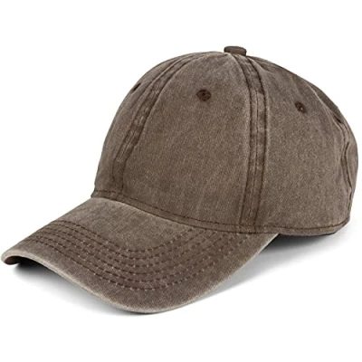 Bild av styleBREAKER Unisex vintage keps med 6 paneler enfärgad i tvättad look, basekeps, baseballkeps, metallspänne justerbart 04023054, Mörkbrun, one size