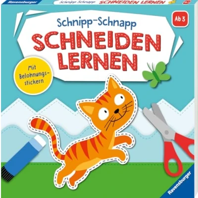 Bild av Ravensburger Schnipp Schnapp Schneiden lernen und Kleben ab 3 Jahren Block mit Belohnungsstickern Profi Urkunde Perforierte Seiten