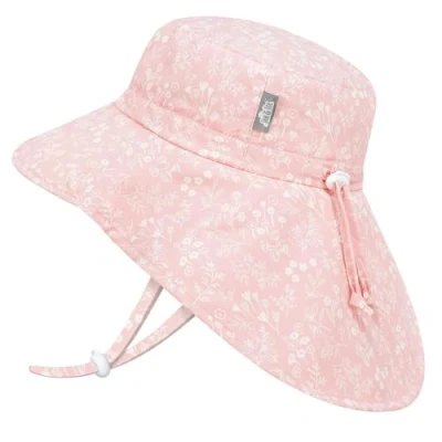 Bild av JAN &amp; JUL strandäventyr solhatt för barn flickor med stort brätte, Rosa prärie, 5 12 År